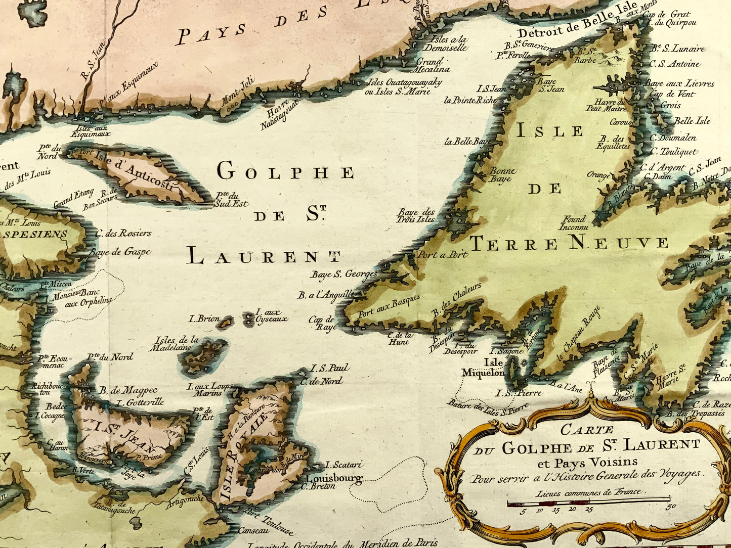 1775, Jacques Nicolas Bellin, St. Lawrence Bay, Canada, map