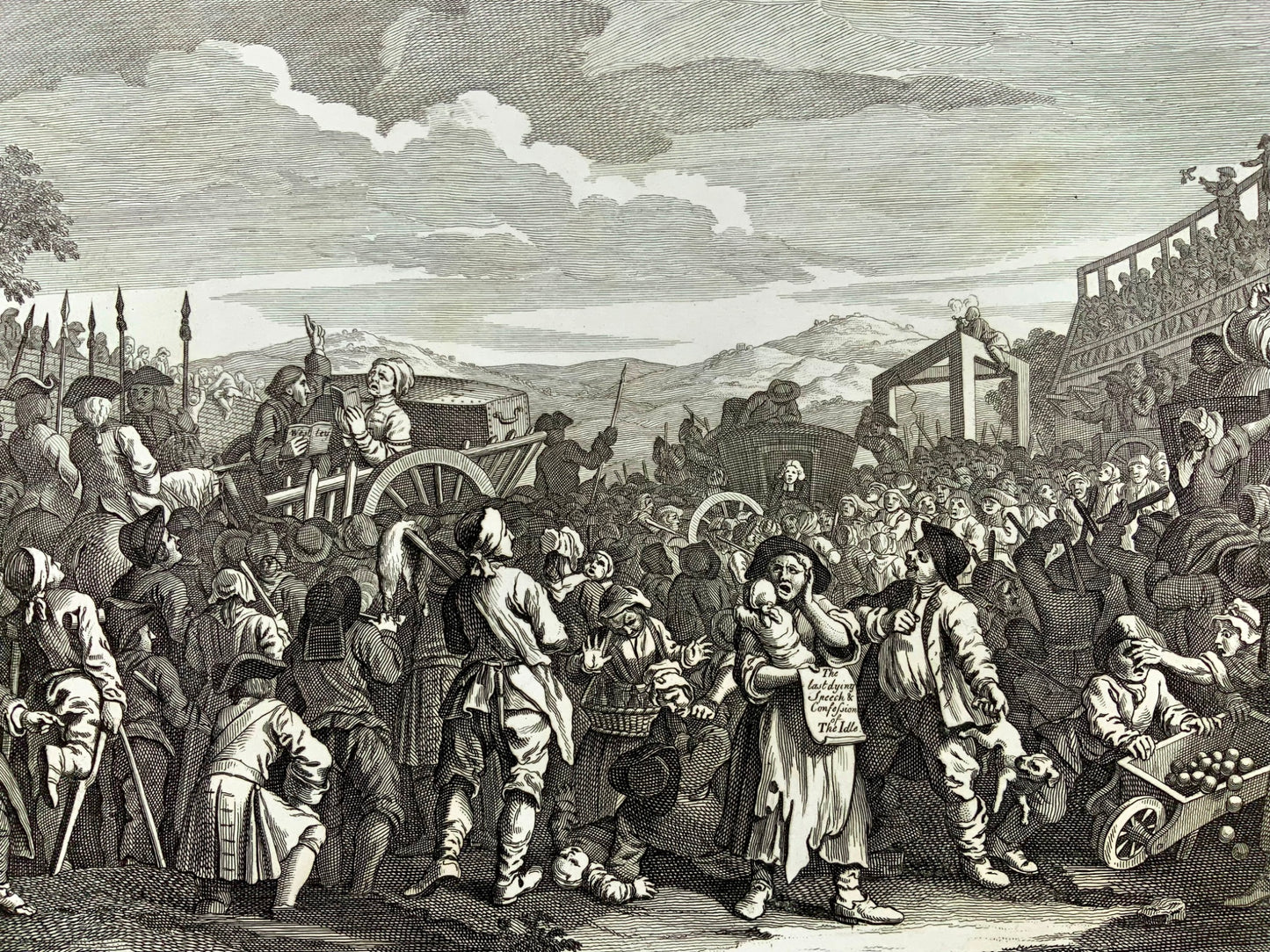 1790 c Hogarth del, Riepenhausen sc., L'apprenti inactif exécuté à Tyburn