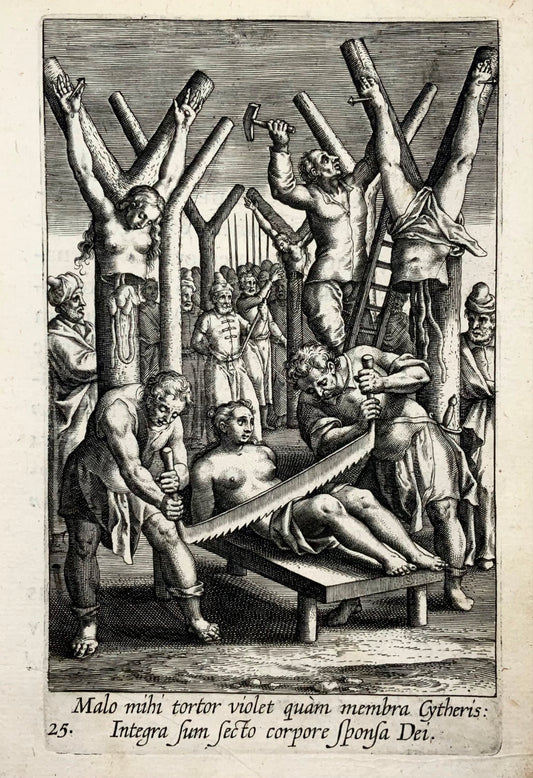 1608 Torture, crucifixion, Adriaen Collaert, master engraving, religious art