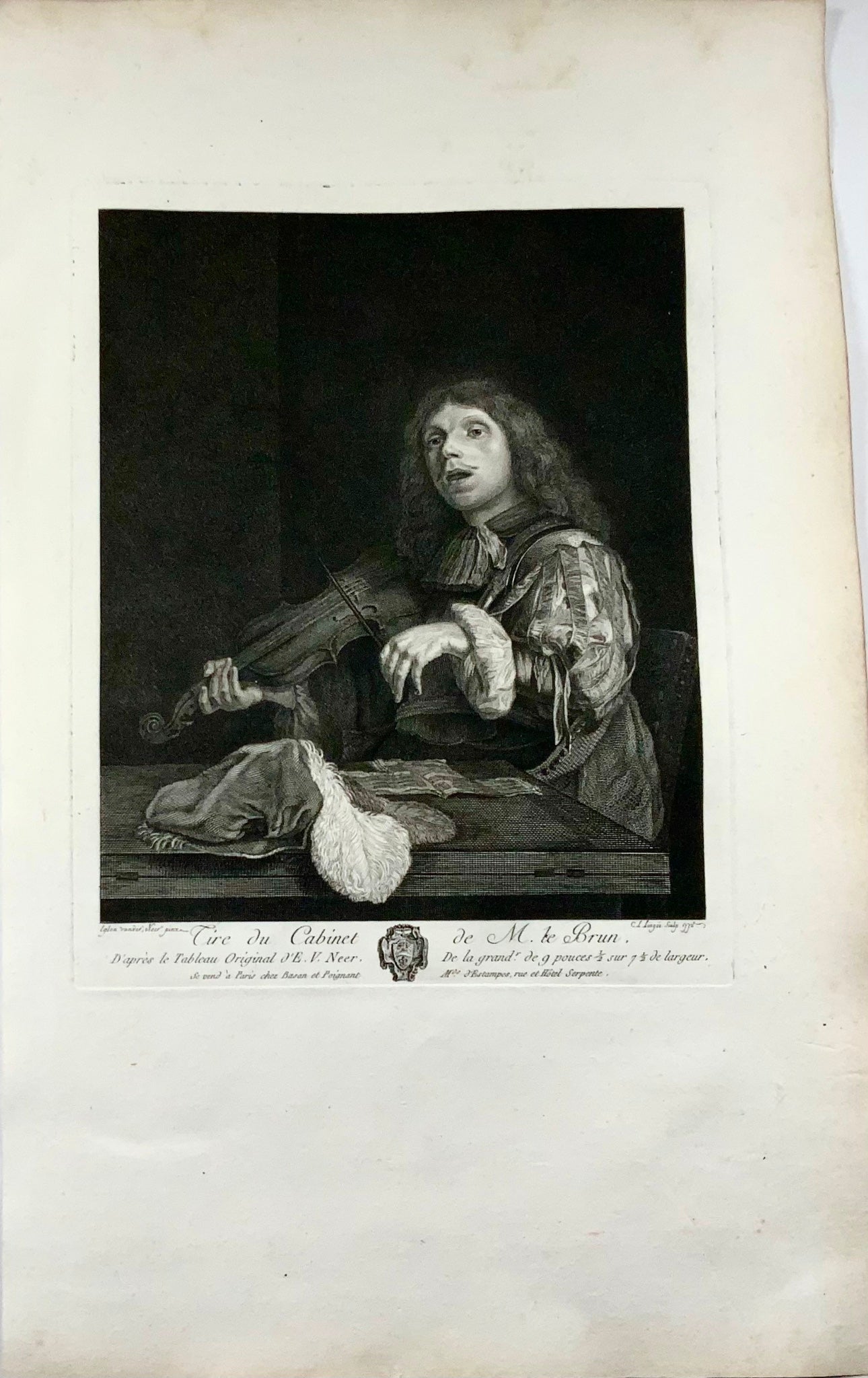 1778 Eglon Van der Neer, violinplayer, Charles Louis Lingée