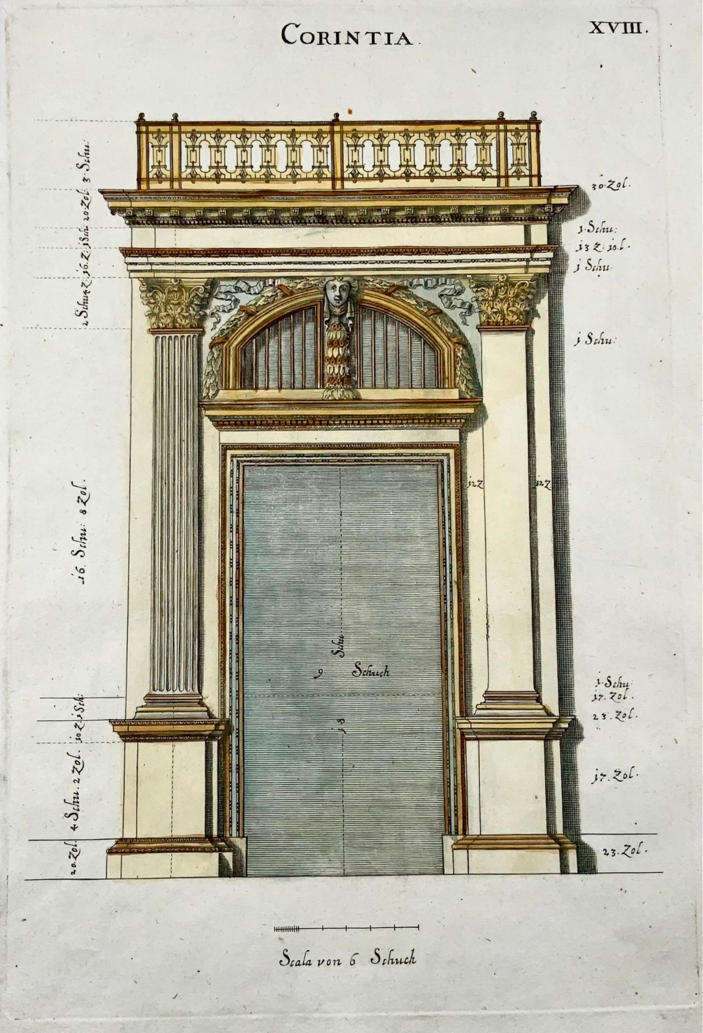 1676 Corinthian Gate, architecture, J.J. Sandrart, Collin, Folio