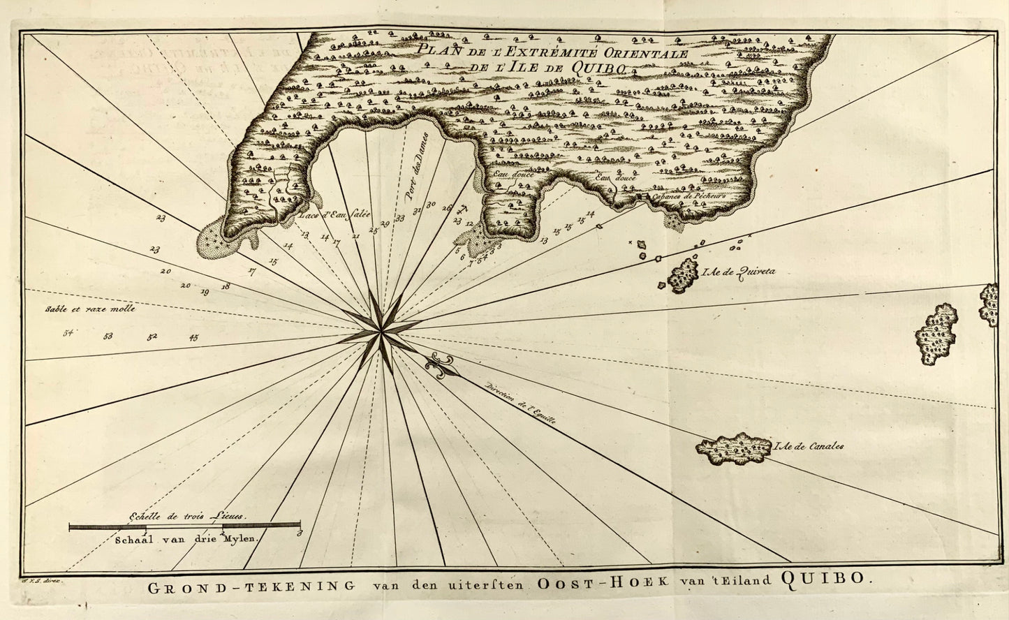 1757 Schley, Plan de… l’lle de Quibo [Coiba Island], Panama, map