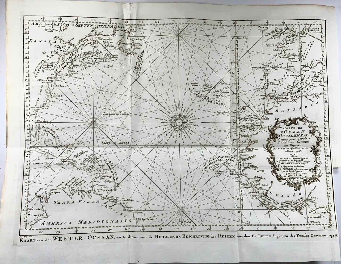 1747 Bellin/Schley, Carte de l’Ocean Occidental [Map of the Western Ocean]