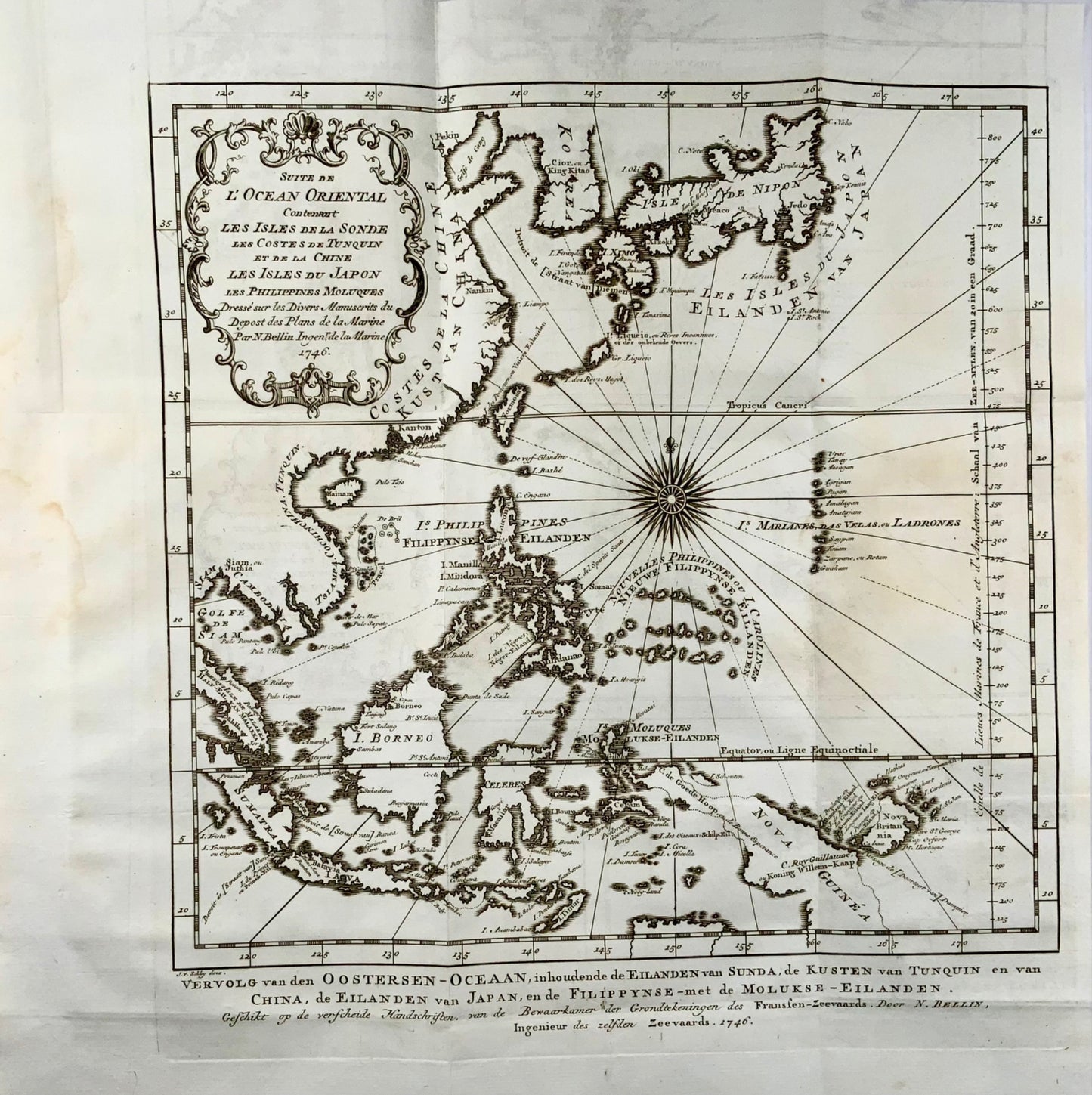 1747 Bellin/Schley, East Asia/Indies. Western Pacific, copper engraving, map