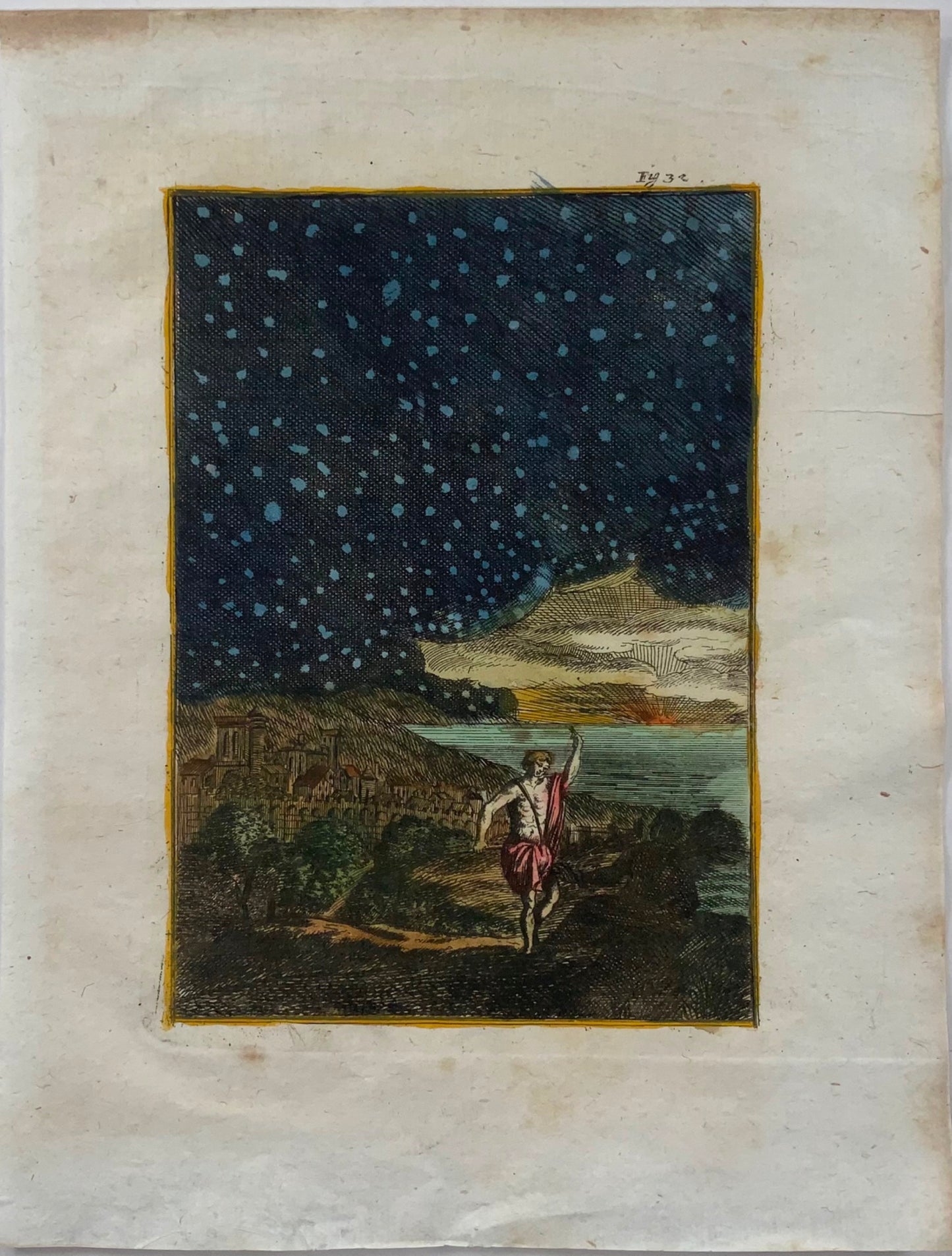 1719 The Night Sky, Stars, Mallet, hand coloured, astronomy, map