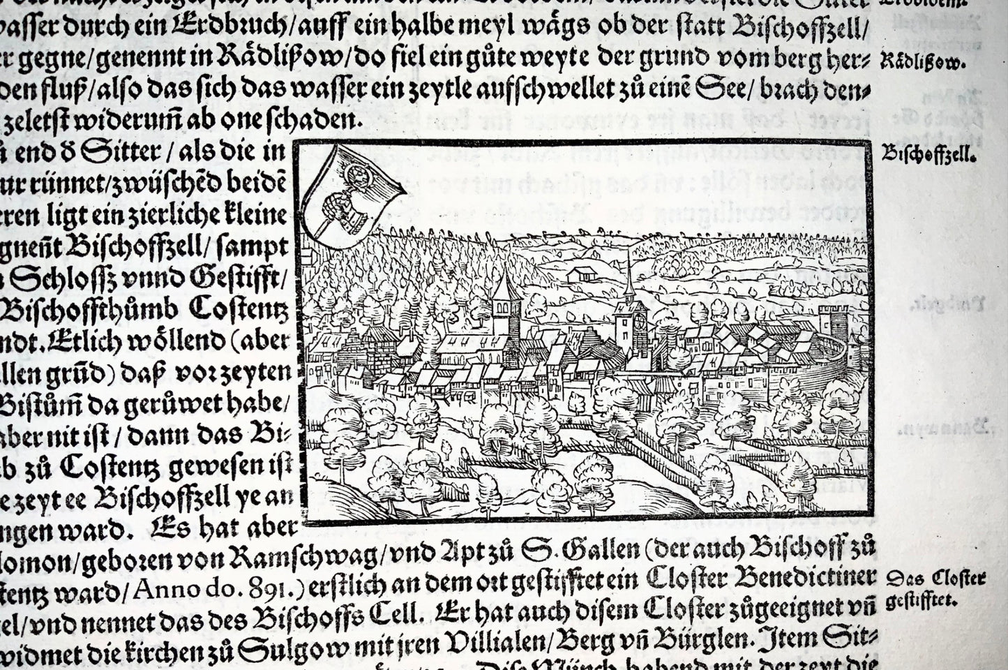 1548 Joh. Stumpf, Bischofzell, Switzerland, fine woodcut Leaf