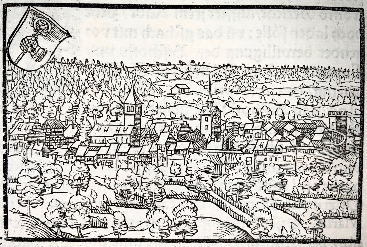 1548 Joh. Stumpf, Bischofzell, Switzerland, fine woodcut Leaf