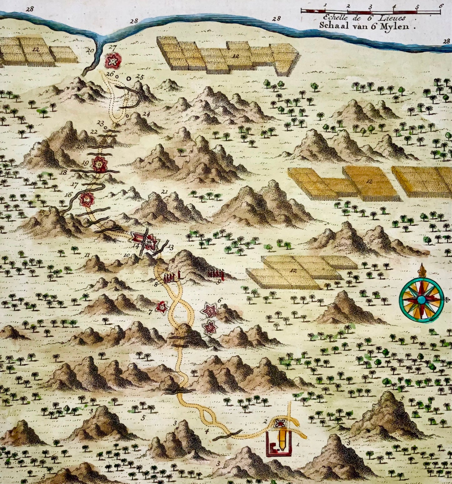 1763 Map of Indonesia, Semarang, Kartasoera, Soerabaya by Schley