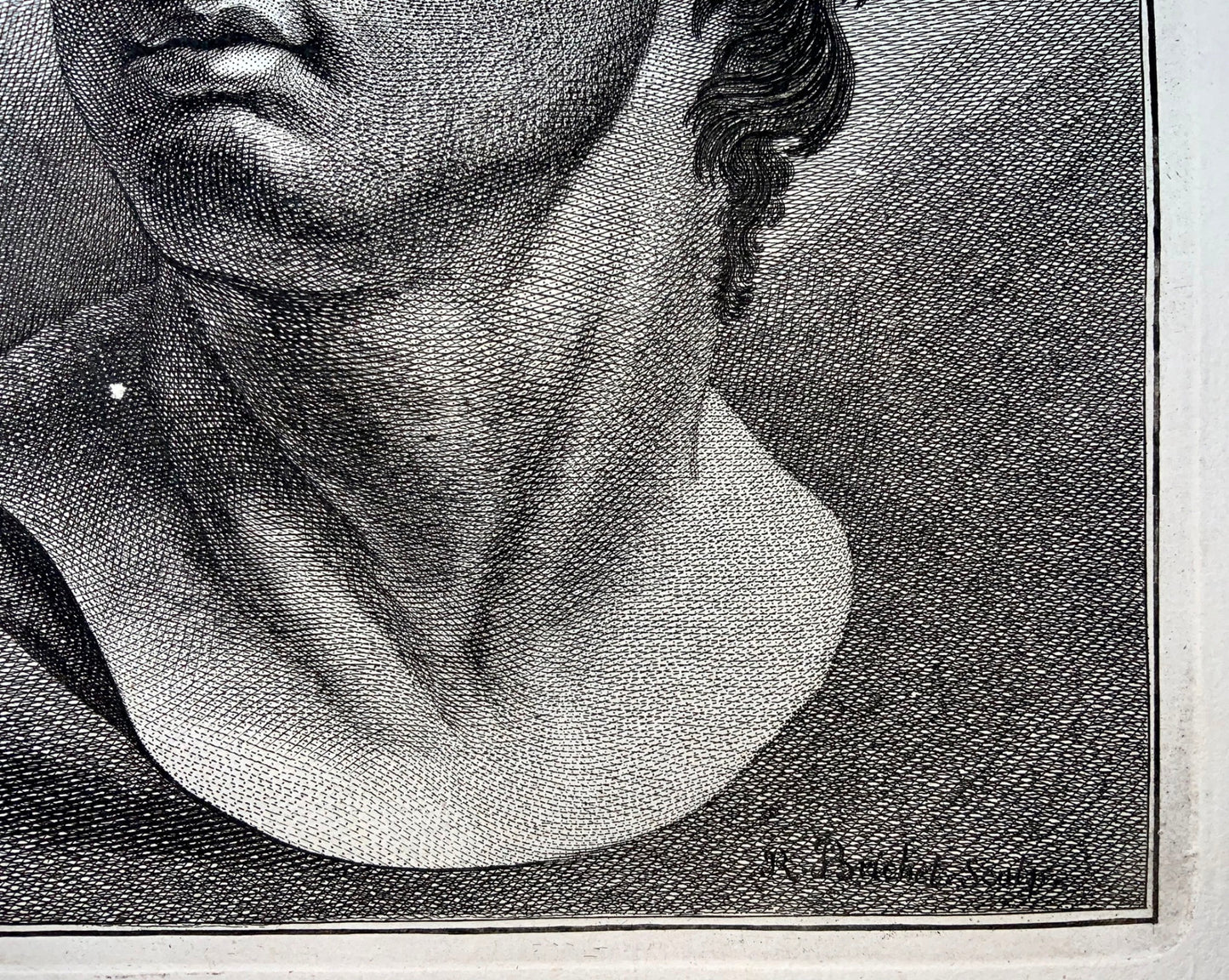 1780 Brutus, grande étude physionomique gravée par Robert Brichel, portrait