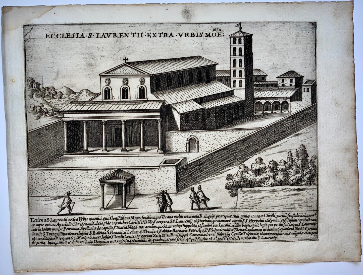 1624 G. Laurus SCARCE 1st Papal Basilica of Saint Lawence Italy engraving