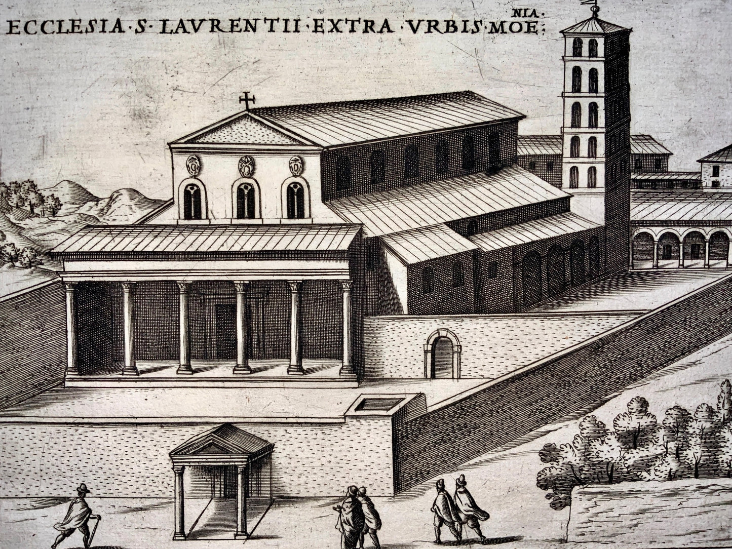 1624 G. Laurus SCARCE 1st Papal Basilica of Saint Lawence Italy engraving