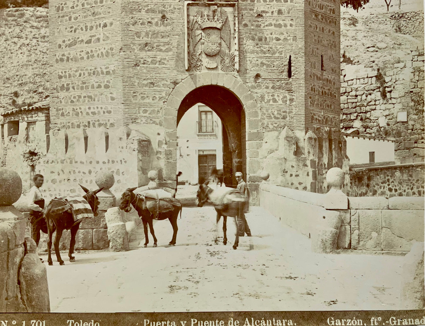 Années 1880, Rafael Garzón, Espagne, Tolède, Puerta Alcantara, imprimé à l'albumine 