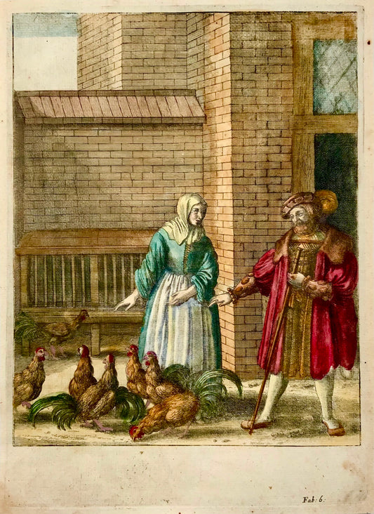 1666 Venceslas Hollar (né en 1607) ; Poulets domestiques, volailles, maître gravure