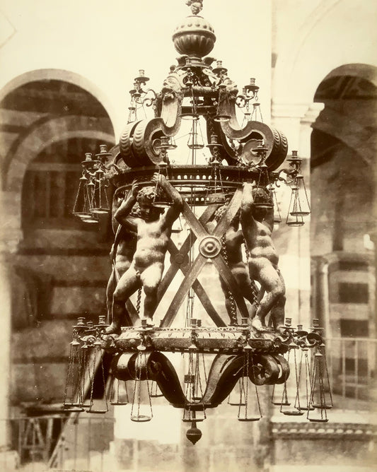 Années 1870 Giacomo Brogi, Pise, Lampada di Galileo, imprimé albumine 