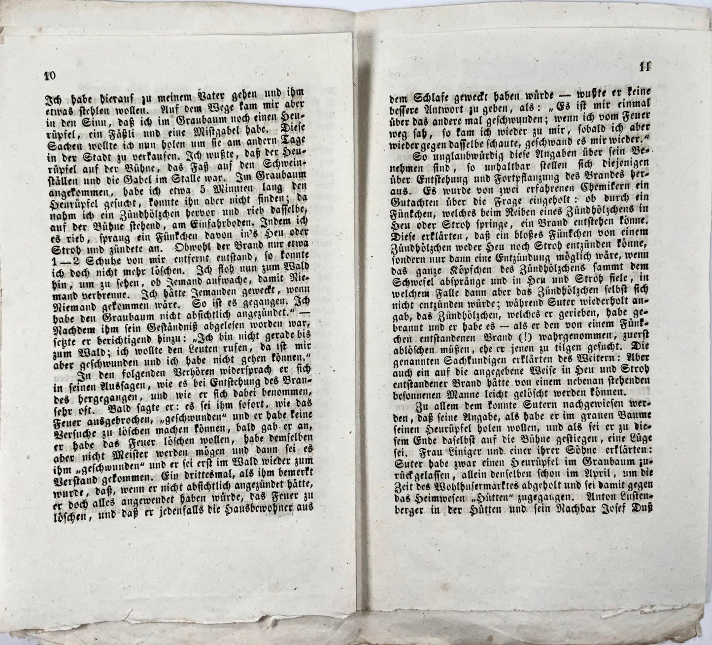 1844 Execution Biography, Bath. Suter, murder & arsonist, Switzerland