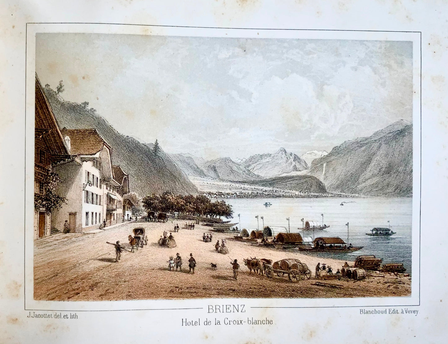 1850 Souvenir album, 19 toned lithographs of Bernese Oberland, Switzerland