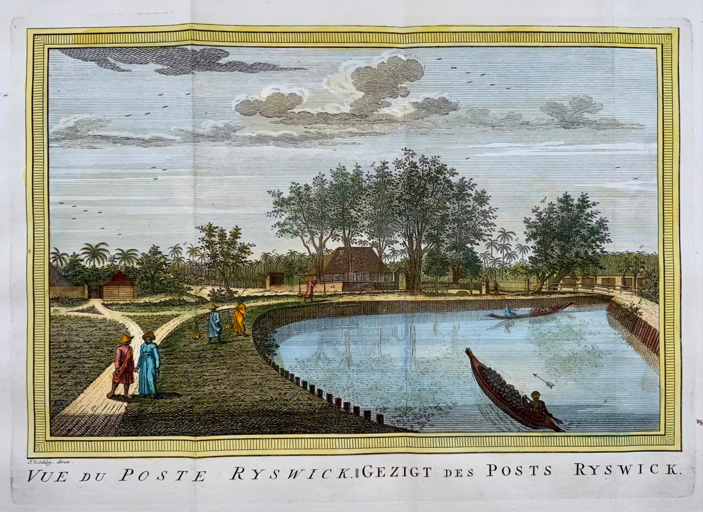 1756 J. van Schley; Indonesia, Java, Jakarta - Vue du Poste Ryswick - Travel