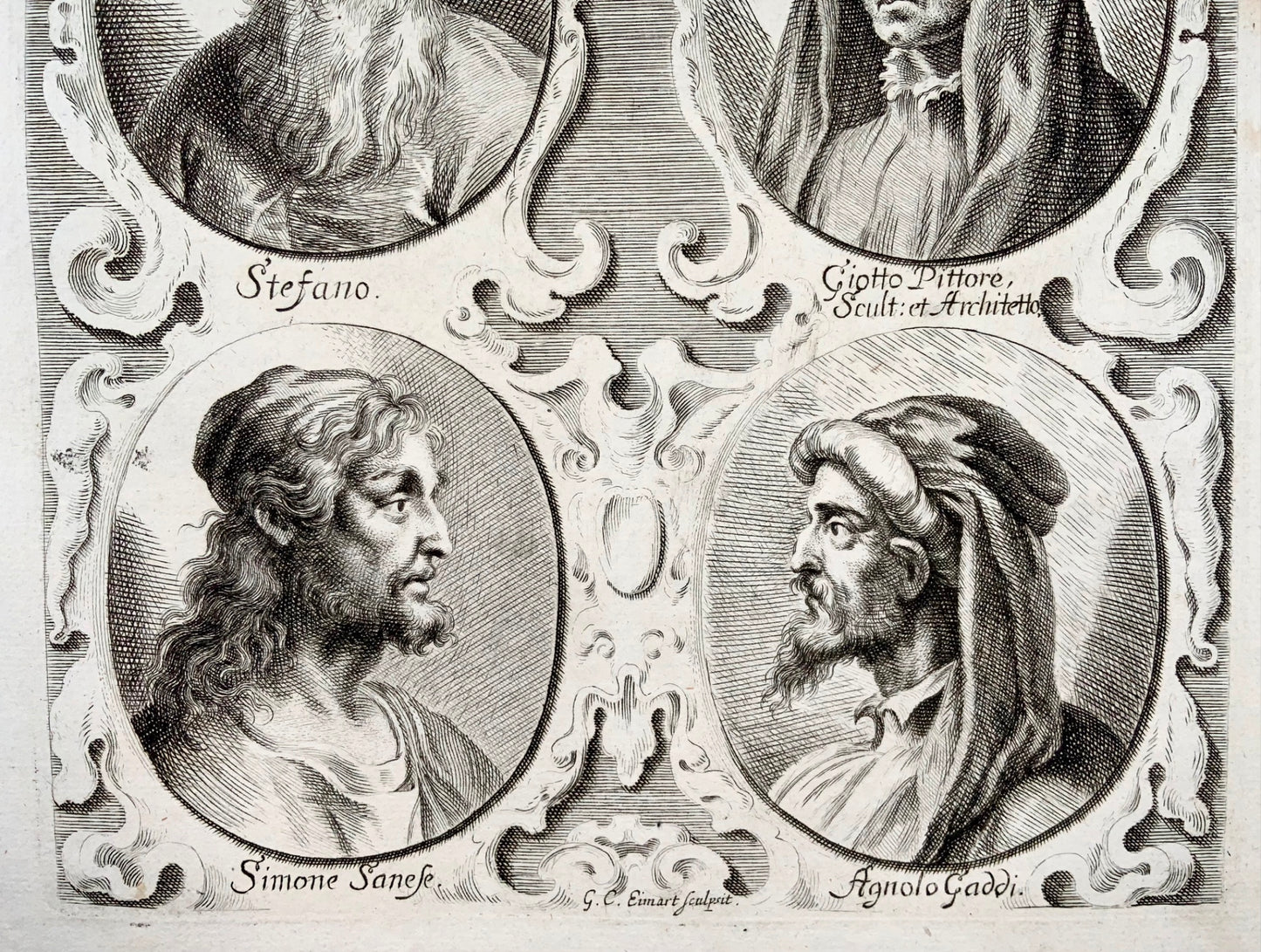 1676 GC Eimart; Artistes de la Renaissance : Giotto Stefano Gaddi Sanese Cimabue - Portraits