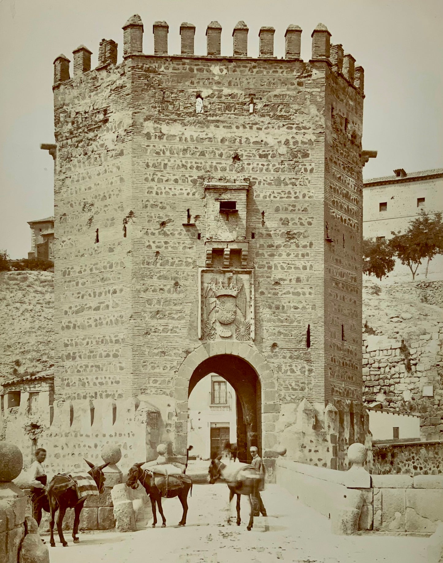 1880s Rafael Garzón, Spain, Toledo, Puerta Alcantara, albumen print