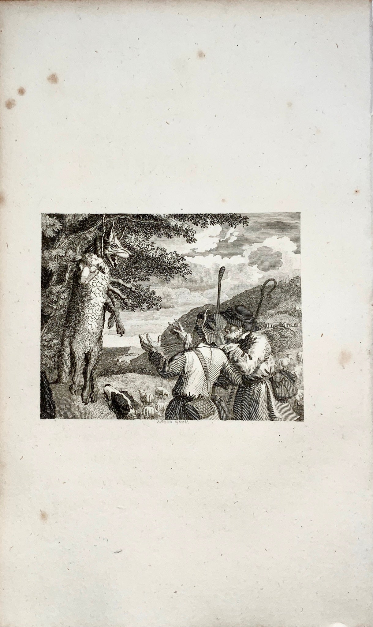 1780 c. A. Smith, sculp. - A Wolf in Sheep’s Cothing - copper engraving - Fable
