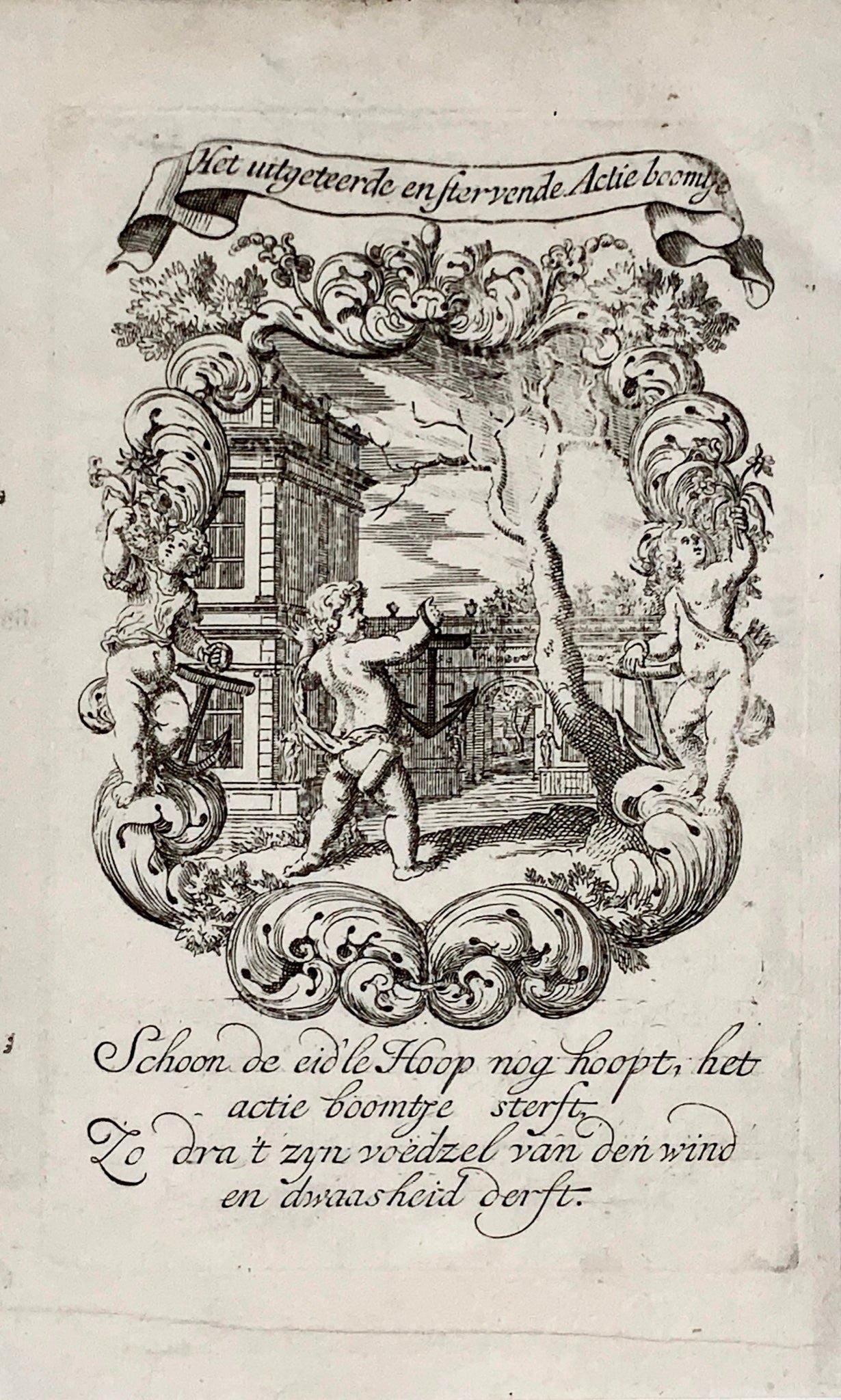 1720 Allégorie de la bulle des mers du Sud, bourse, Pieter van den Berge, eau-forte