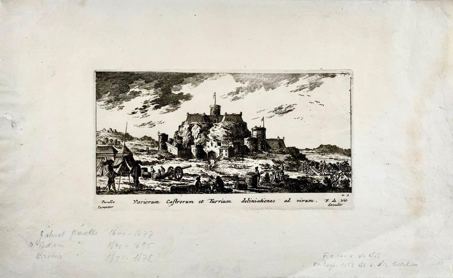 1650c F. de Wit exc.; N. Perelle - Paysage romain de châteaux et monastères - Classique