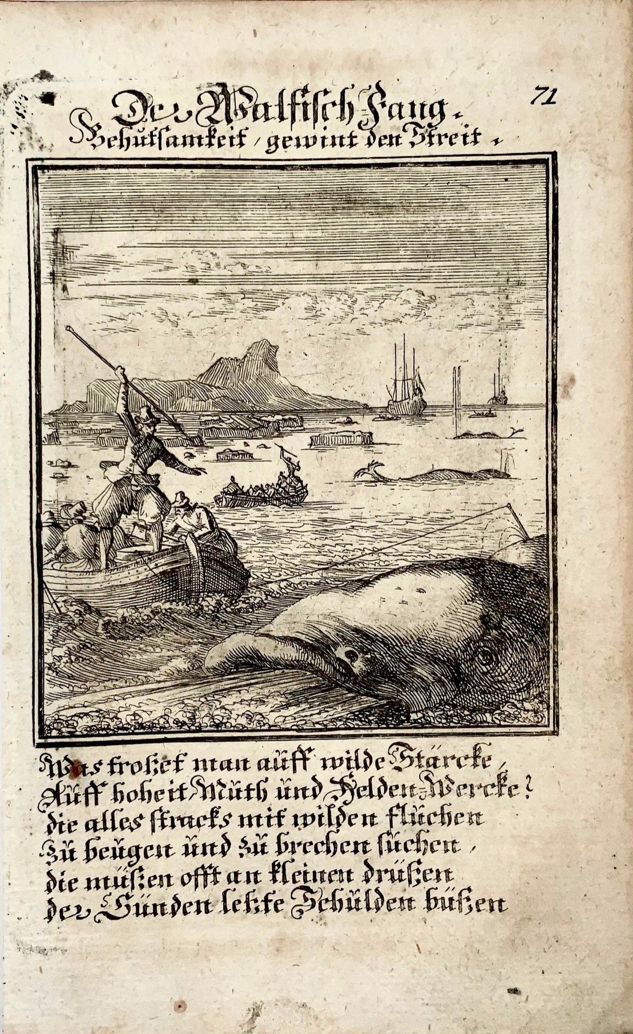 1711 Caspar Luyken, Whaling, “Der Walfisch Fang”, copper engraving, agriculture