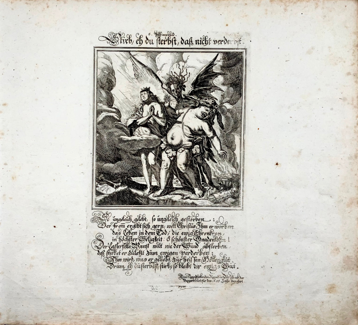 1655 Broadside, Danse de la mort, Conrad Meyer, Maître Gravure 