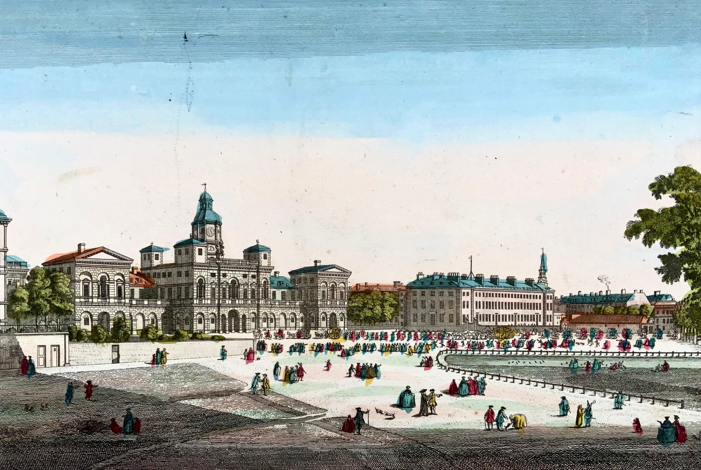 1768 LONDON: Daumont Horse Guards Parade Optical Print [recto Vue de Frankfort] - Topography