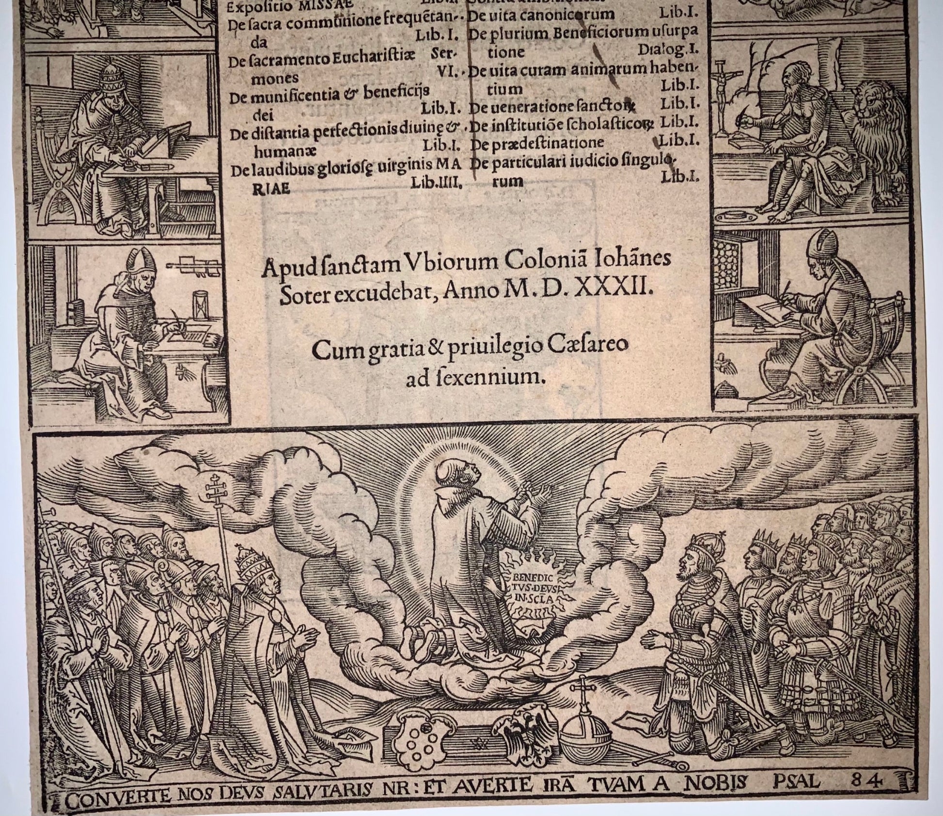 1532 Anton Woensam (c.1493-96-c.1541) Woodcut title page Folio Dionysii - Master Engraving