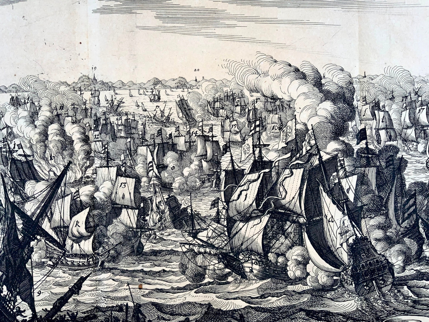 1655 Mattheus Merian, bataille navale, première guerre anglo-néerlandaise