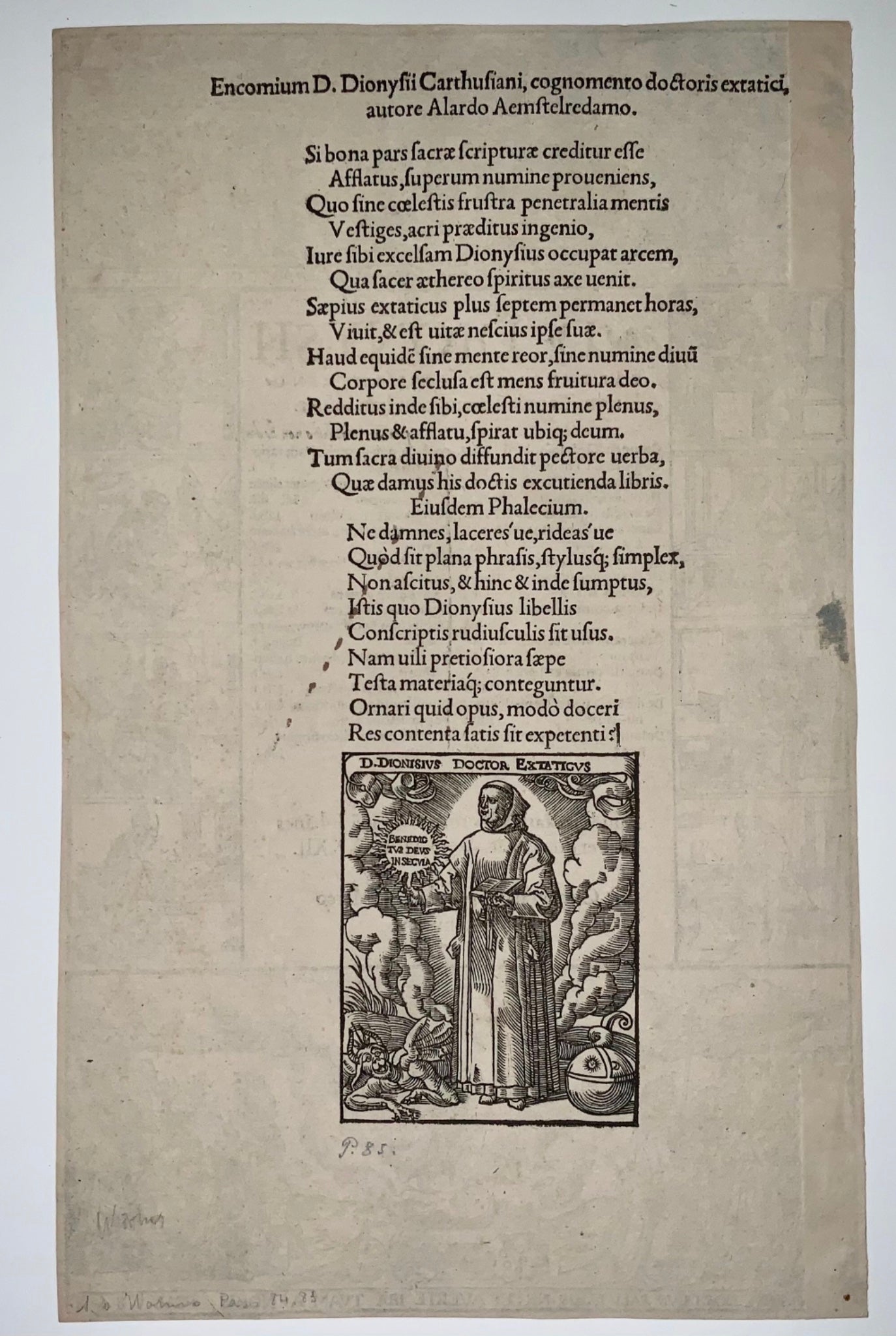 1532 Anton Woensam (c.1493-96-c.1541) Woodcut title page Folio Dionysii - Master Engraving