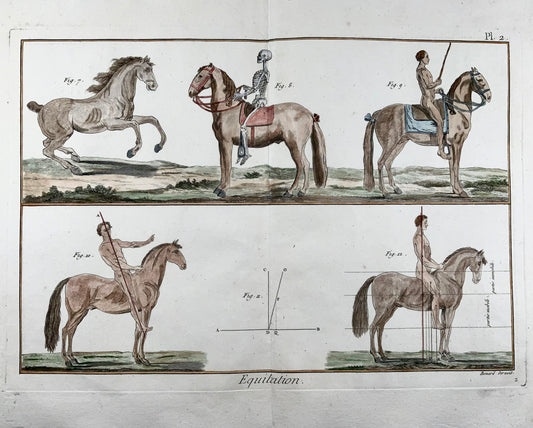 1777 Diderot; Bernard - Equitation, Riding, Posture - Folio - Sport