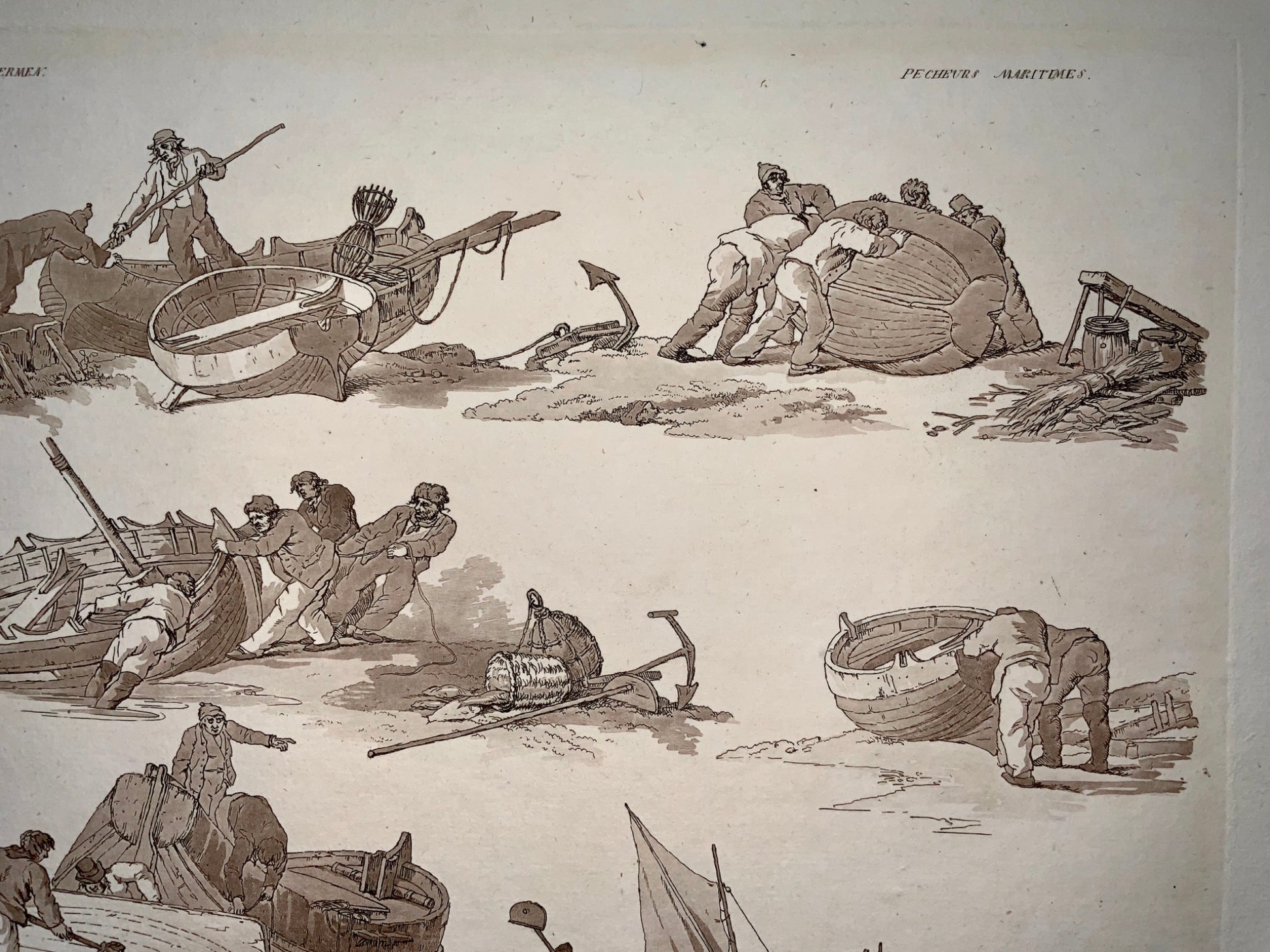 Sea Fishing - Sport - Aquatint by William Henry Pyne published in 1802