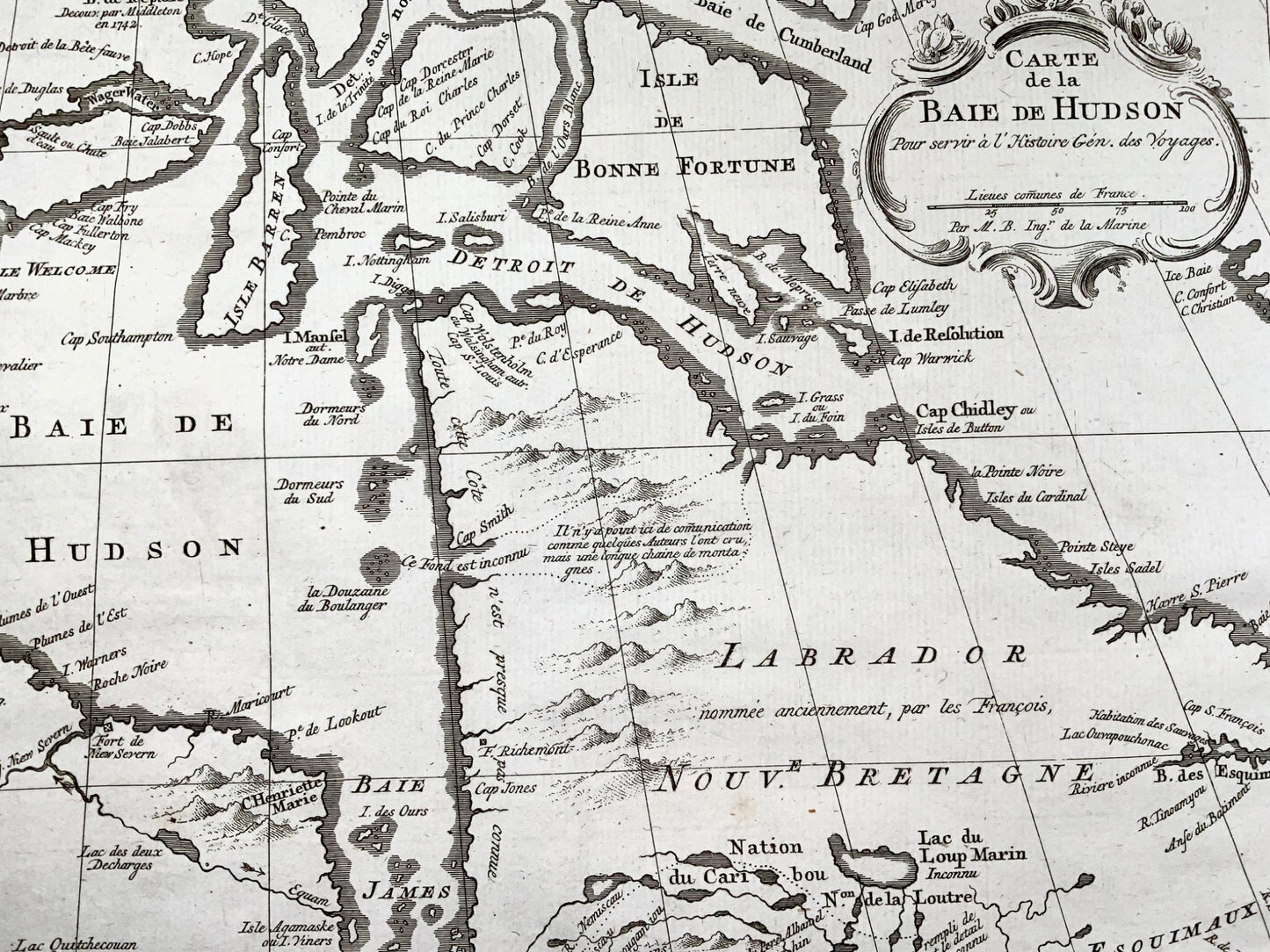 1773 Bellin, map, Hudson Bay, Canada, James Bay, Labrador