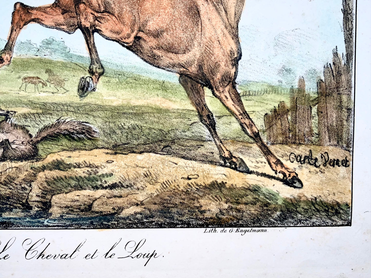 Carle Vernet (1758-1835) - INCUNABULA OF LITHOGRAPHY G. Engelmann - Horse Fox