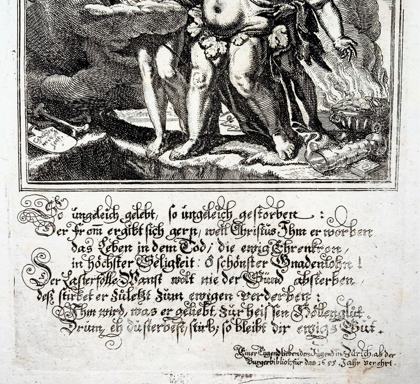 1655 Broadside, Danse de la mort, Conrad Meyer, Maître Gravure 