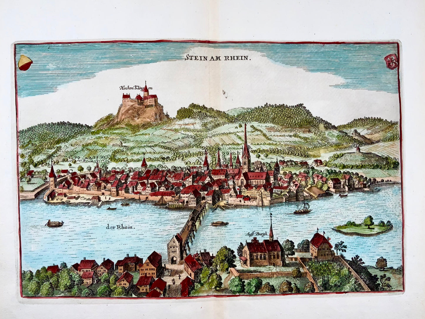 1654 Merian, Stein am Rhein, large double folio, Switzerland