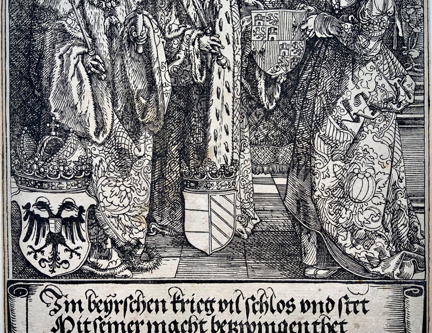 1515 Albrecht Durer (b1471) Emperor Maximilian, Marriage woodcut, Triumphal Arch