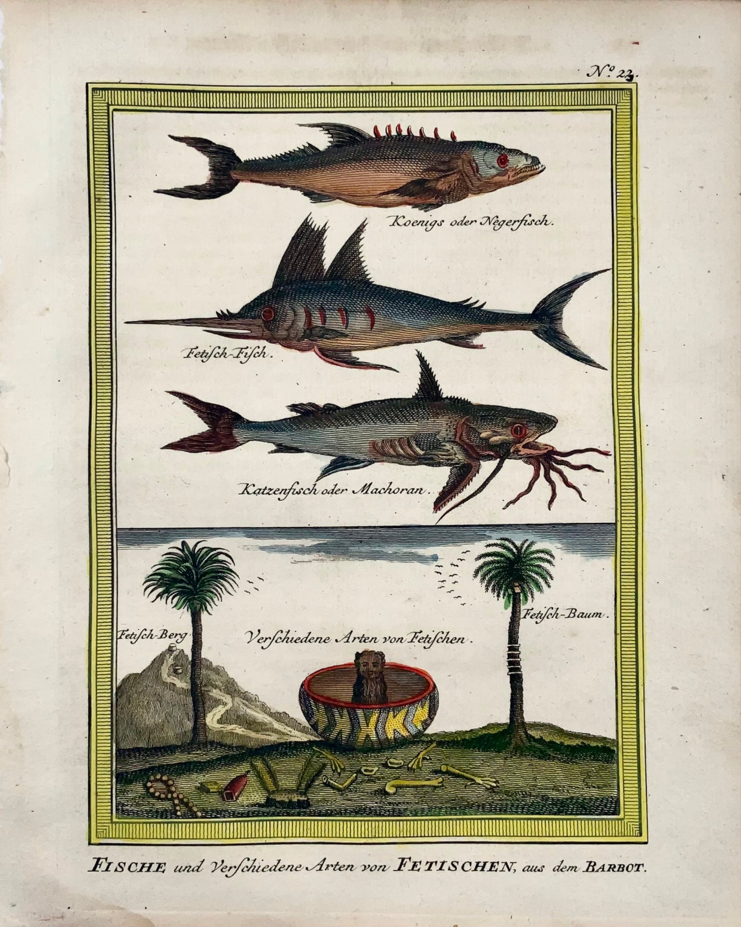 1749 Espadon, poisson volant, poisson-chat par J. Von Schley d'après Nieuhof, Fo
