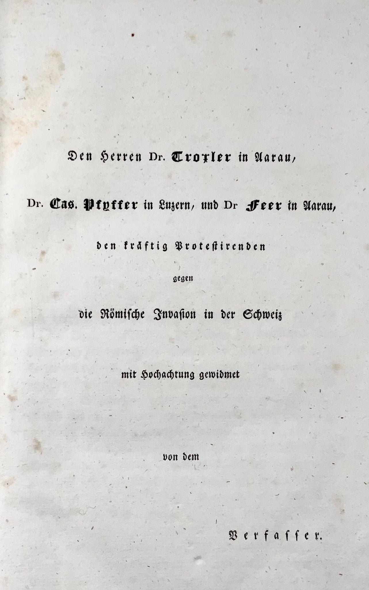 1833 Ludwig Snell, critique libérale radicale des catholiques romains en Suisse