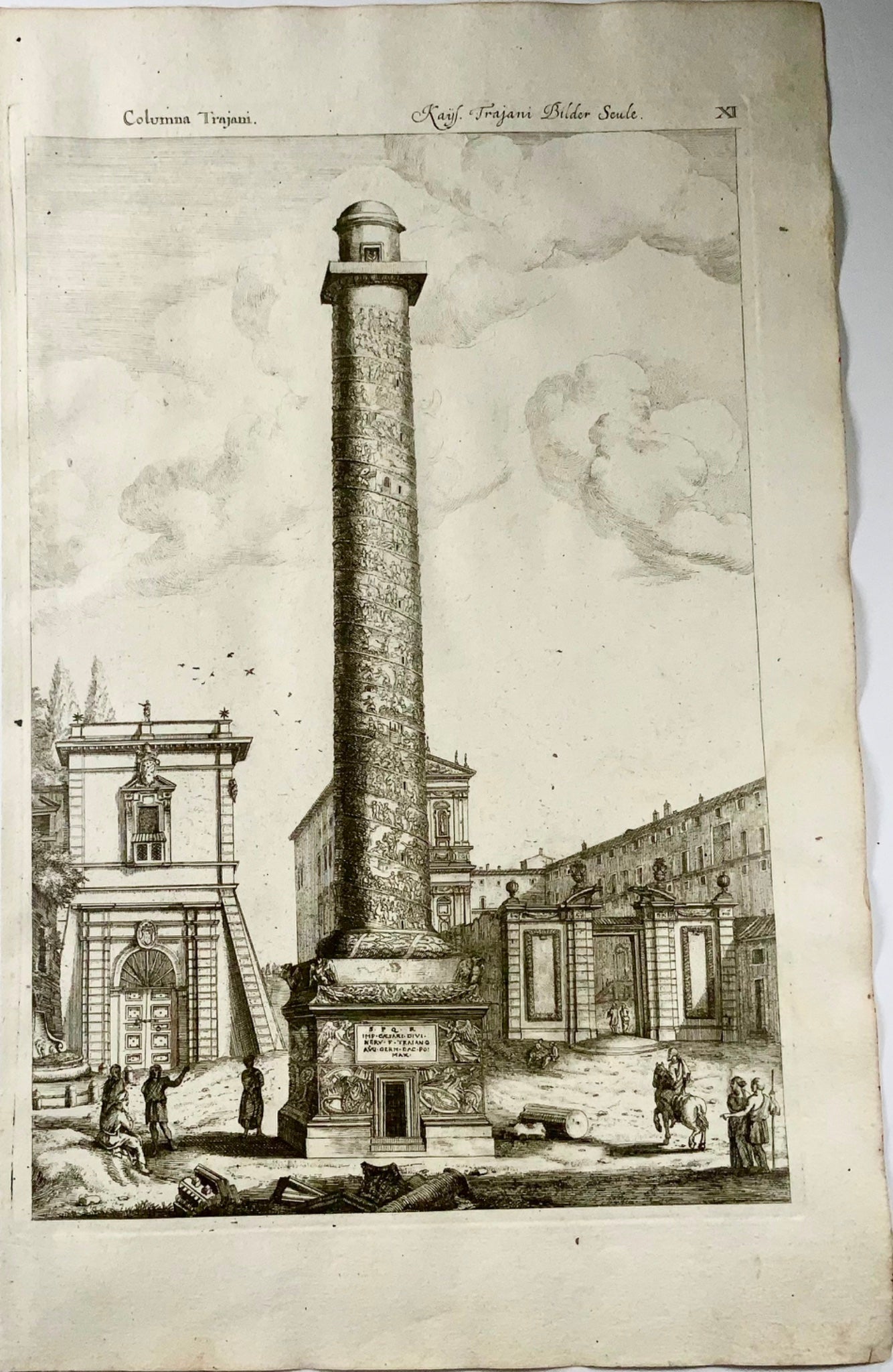 1679 Colonne Trajane à Rome, Jean. Sandrart, maître graveur 