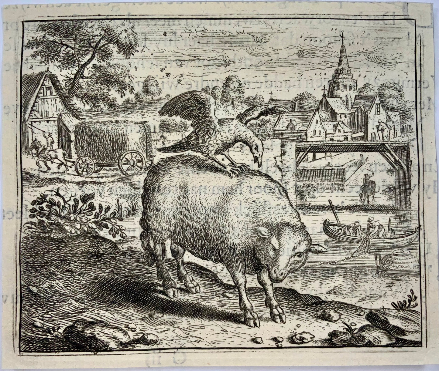 1617 Gheeraerts, Maître Gravure, Ésope : Le Corbeau et le Mouton, Fable