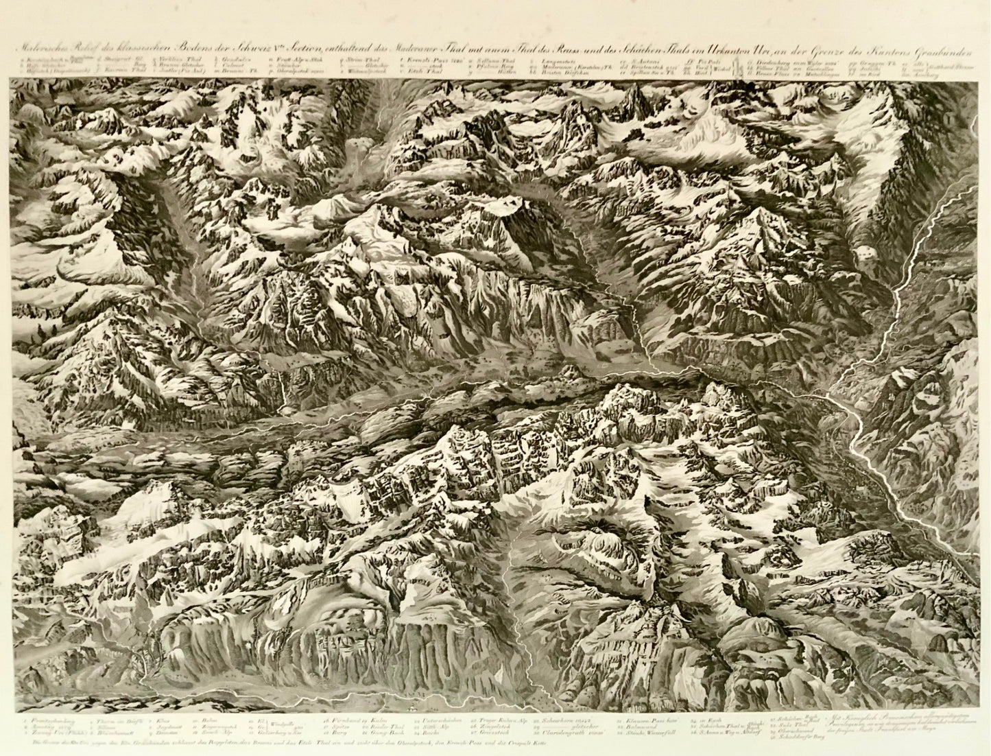 1831 Atlas des Alpes, Suisse, Delkeskamp, ​​9 aquatintes dans un dossier cartonné