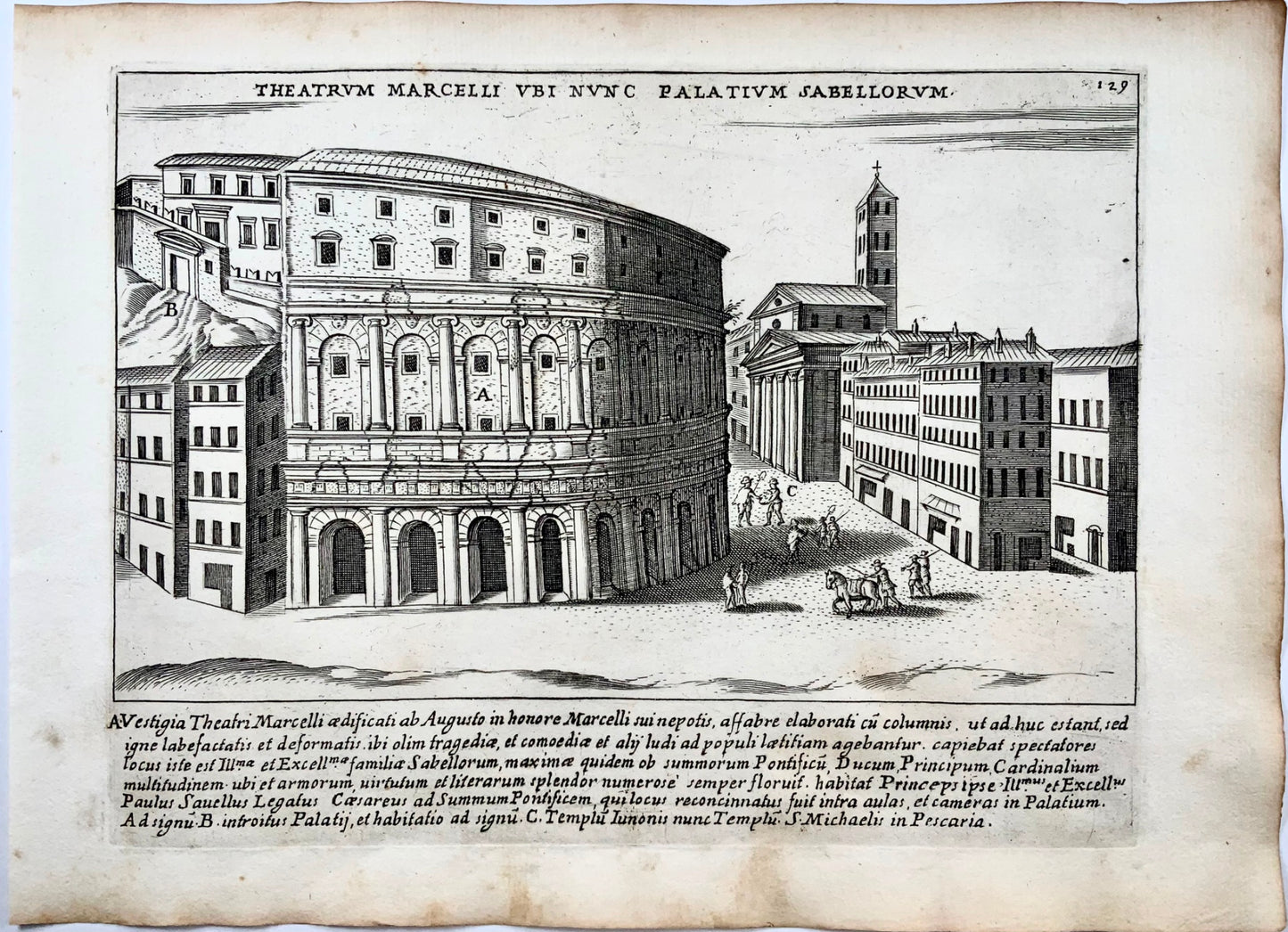 1624 Lauro, Giacomo, Théâtre de Marcellus, Theatrum Marcelli Palatium Sabellore