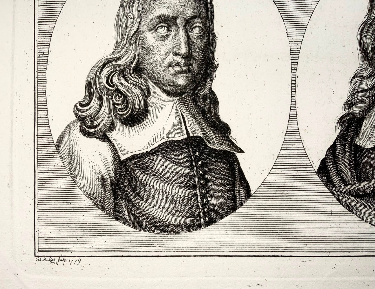 1788 Le poète John Milton [Lèvres d'après Faithorne], Folio, portrait, gravure 