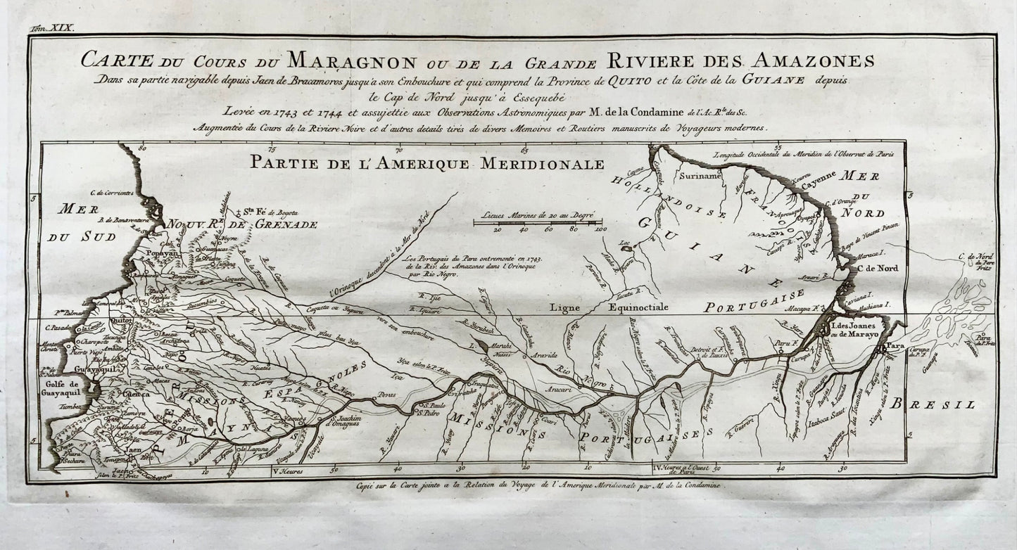 1772 Condamine, Map of the Amazon River, South America