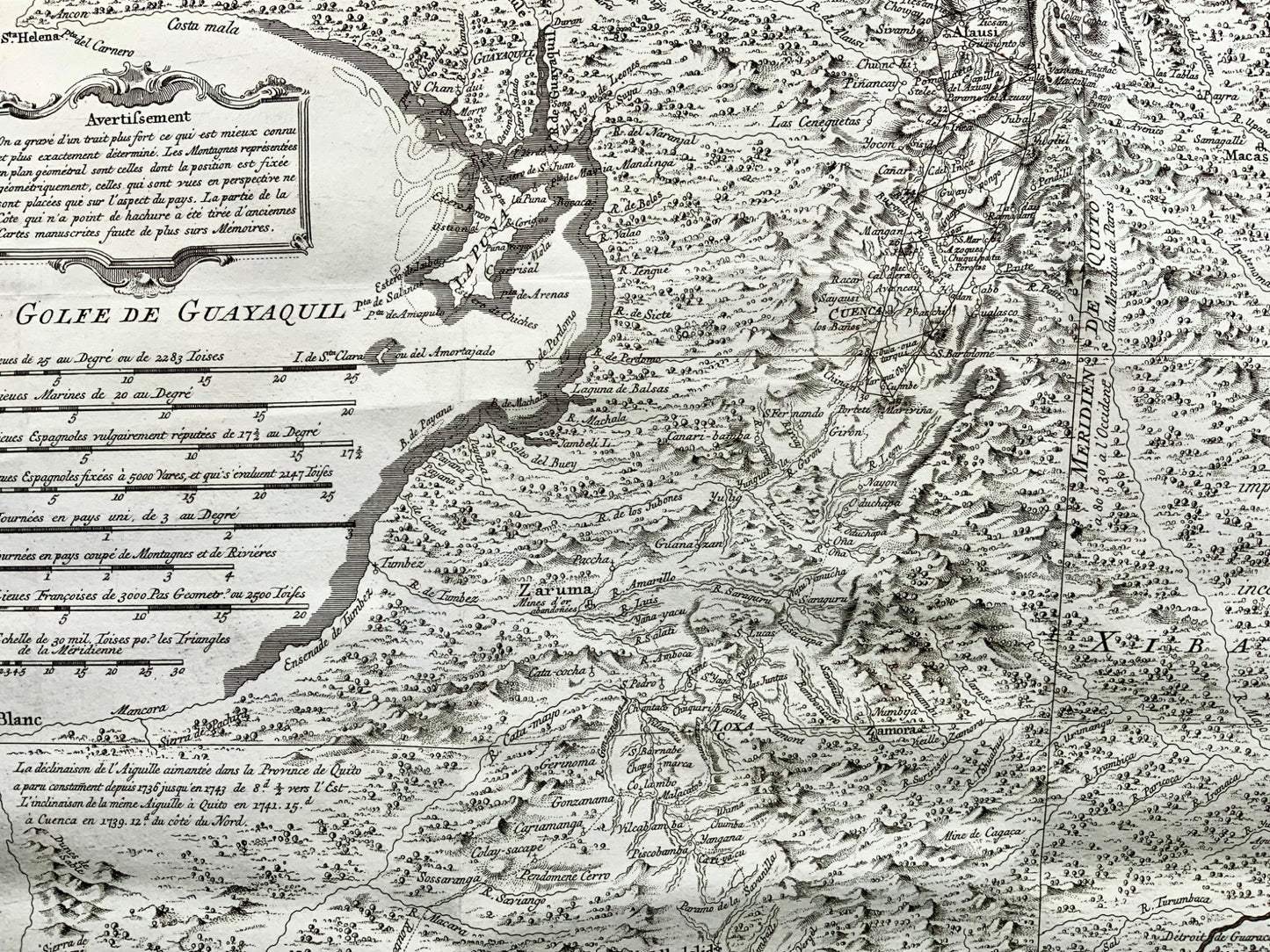 1756 Condamine, Map of the province of Quito in Peru, Ecuador