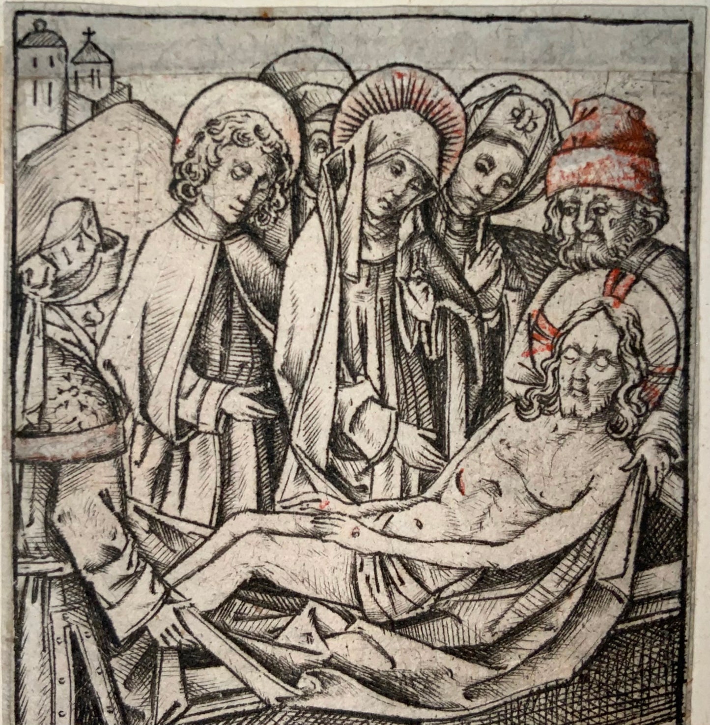 1460 c Israel van Meckenem, Enterrement du Christ, gravure sur métal, milieu du XVe siècle, art religieux